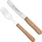 RÖR Solingen Ontbijtmes Buckels - Lemmet 11.5 cm - Set met Vork - Beukenhout - 2 delig set