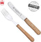 RÖR Solingen Ontbijtmes Buckels - Lemmet 11.5 cm - Set met Vork - Beukenhout - 2 delig set