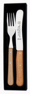 RÖR Solingen Ontbijtmes Buckels - Lemmet 11.5 cm - Set met Vork - Beukenhout - 2 delig set