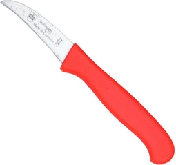 RÖR Solingen Schilmesje Krom / Gebogen - Kunststof Handvat - RVS Lemmet - Neon Rood