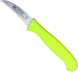 RÖR Solingen Schilmesje Krom / Gebogen - Kunststof Handvat - RVS Lemmet - Neon Geel