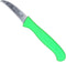 RÖR Solingen Schilmesje Krom / Gebogen - Kunststof Handvat - RVS Lemmet - Neon Groen