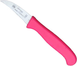 RÖR Solingen Schilmesje Krom / Gebogen - Kunststof Handvat - RVS Lemmet - Neon Roze