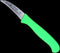 RÖR Solingen Schilmesje Krom / Gebogen - Kunststof Handvat - RVS Lemmet - Neon Groen