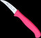 RÖR Solingen Schilmesje Krom / Gebogen - Kunststof Handvat - RVS Lemmet - Neon Roze