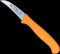 RÖR Solingen Schilmesje Krom / Gebogen - Kunststof Handvat - RVS Lemmet - Neon Oranje