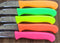 RÖR Solingen Schilmesje Krom / Gebogen - Kunststof Handvat - RVS Lemmet - Neon Groen