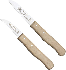 RÖR Solingen Schilmesje Krom & Recht - Hout - RVS - Oma's Keukenmesje - 2 Delig