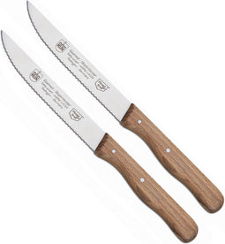 RÖR Solingen Steakmes - Vespermes - Gekarteld - RVS - Beukenhout - 2 delig