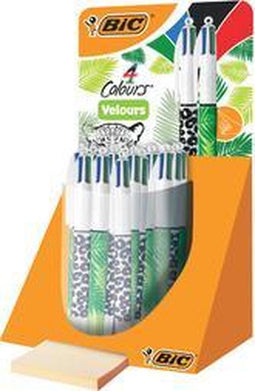 Balpen Bic 4kleuren Velours ass - 30 stuks