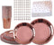 Rose Gold Party Servies Set Papieren Wegwerpservies 10 Feestborden 9 inch + 10 Papieren Borden 7 inch + 10 Papieren Bekers + 10 Rietjes + 10 Papieren Servetten Wegwerp Verjaardagsfeestje Bruiloft Voor 10 Gasten