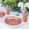 Rose Gold Party Servies Set Papieren Wegwerpservies 10 Feestborden 9 inch + 10 Papieren Borden 7 inch + 10 Papieren Bekers + 10 Rietjes + 10 Papieren Servetten Wegwerp Verjaardagsfeestje Bruiloft Voor 10 Gasten