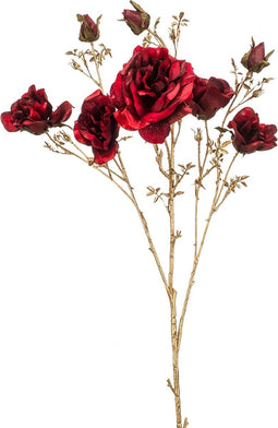 Rose spray x3 dk red 110cm