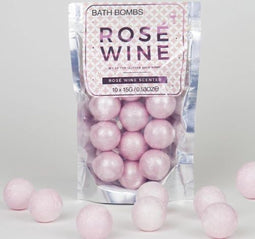 Rose wijn bruisballen set van 10