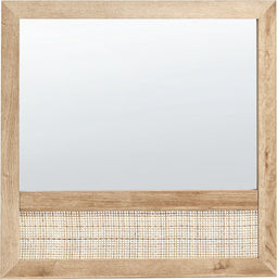 ROSELL - Wandspiegel - Lichthout - 60 x 60 cm - Vezelplaat