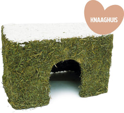 Rosewood Winterhuis Met Sneeuw Medium - Kooi Accessoire - 27x20x18 cm - Stro - kerst - knaagdier