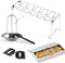 Rosmarino Blacksmith - 4-delige BBQ Set - Barbecue Gereedschap - bbq accesoires - Kip Braadrek - Kip op Blik - Vleesklauw - Rookbox - Kippenvleugelrek