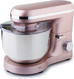 Rosmarino Keukenmachine - Mixer met Mengkom Keukenmachine - Keukenmachines - Keukenmixer - Mixer met Mengkom 5.5L - Keukenmixer met Mengkom - 1400W - Inclusief Garde, Deeg- en Menghaak - Roze