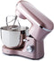 Rosmarino Keukenmachine - Mixer met Mengkom Keukenmachine - Keukenmachines - Keukenmixer - Mixer met Mengkom 5.5L - Keukenmixer met Mengkom - 1400W - Inclusief Garde, Deeg- en Menghaak - Roze