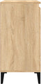 vidaXL - Nachtkastje - 40x35x70 - cm - bewerkt - hout - sonoma - eikenkleurig