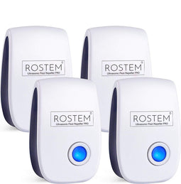 Rostem 4-Pack Ultrasonische Ongedierte Verjager voor binnen - Muizen Bestrijden - Insecten Bestrijden - Ultrasone Verjager - Pest Repeller - Muizenverjager - Wit