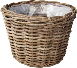 Rotan Bloembak Grey - diameter 25x18 cm