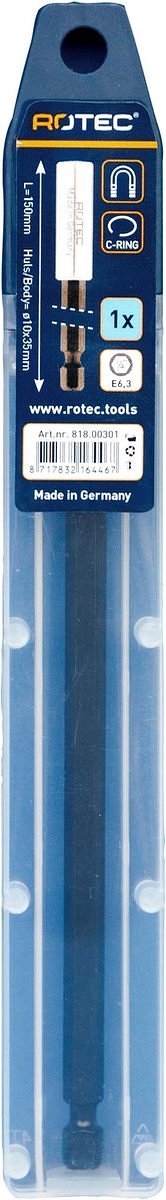 Rotec Bithouder E6.3x150 ø10x35 magnetisch MCR