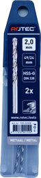 Rotec HSS-G Spiraalboor DIN338 type N 2 mm 1 st.