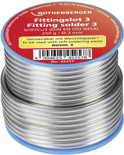 Rothenberger 45255 Soldeertin Spoel Sn97Cu3 250 g 3 mm