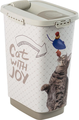Rotho Cody Cat 25L-voedselcontainer met een openingsdispenser
