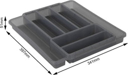 Rotho Domino Bestekbak 7 Vakken Antraciet