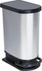ROTHO pedaalemmer PASO 50 liter carbon metallic | Prullenbak voor eenvoudige afvalverwijdering