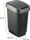 Rotho Twist Afvalbak - 10L - 24,8x18,1x33cm - Donkergrijs