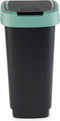 Rotho Twist Swing - Afvalbak 10L met klapdeksel - Recycling afvalverzamelaar - BPA-vrij - Zwart/Donkergroen