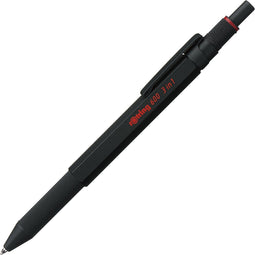 rOtring 300 3-in-1 Multipen | balpen en vulpotlood | 0,5mm potloodpunt | Balpenpunten met zwarte en rode inkt | Zwarte behuizing