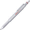 rOtring 300 3-in-1 Multipen | balpen en vulpotlood | 0,5mm potloodpunt | Balpenpunten met zwarte en rode inkt | Zilveren behuizing