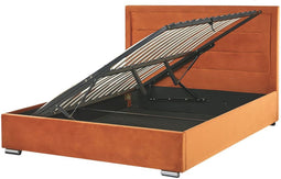 ROUEN - Tweepersoonsbed - Oranje - 160 x 200 cm - Fluweel