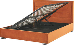 ROUEN - Tweepersoonsbed - Oranje - 180 x 200 cm - Fluweel