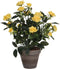 Mica Decorations Rozenstruik Kunstplant in Bloempot Stan - H33 x Ø25 cm - Geel