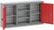 vidaXL - Gereedschapskast - Wandgemonteerd - met - Pegboard - Rood - 100x20x55 - cm - Staal