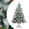 vidaXL - Kunstkerstboom - met - scharnieren - dennenappels - en - bessen - 210 - cm