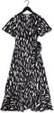 OBJECT Papaya - Lang satijnlook jurk - Overslag met ruffle detail - Maat 40