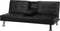 ROXEN - Slaapbank 3-zits - Zwart - Kunstleer