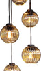 Roxxz Design - Moderne Hanglamp – Smoke Glas – Design Lamp – 5 Lichts
