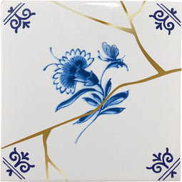 Royal Delft Goldie Tiles Kintsugi bloem