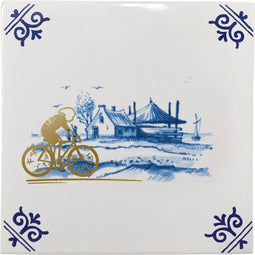 Royal Delft Goldie Tiles Wielrenner