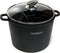 Royalty Line® AD24M Soeppan Inductie - Ø 24 cm / 7 Liter Braadpan - Kookpan Met Glazen Deksel - Pan Voor Alle Warmtebronnen - Antiaanbaklaag - Zwart
