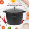 Royalty Line® AD24M Soeppan Inductie - Ø 24 cm / 7 Liter Braadpan - Kookpan Met Glazen Deksel - Pan Voor Alle Warmtebronnen - Antiaanbaklaag - Zwart