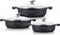 Royalty Line® BR1006M Pannenset Inductie - 6 Delig Braadpan Inductie - Ø 26 / 30 / 32 cm Hapjespannen - Soeppan Met Antiaanbaklaag - Pan Voor Alle Warmtebronnen - Zwart