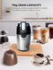Royalty Line® CGE200 Elektrische Koffiemolen - 200W - Koffiebonen Maler - 70gr Bonenmaler met RVS Messen - BPA Vrij Coffee Grinder - Kruidenmolen Voor Kruiden, Noten & Specerijen - RVS / Zwart